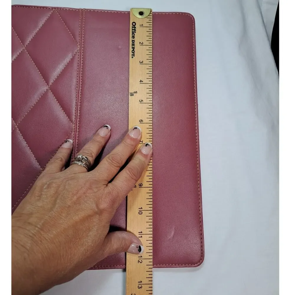 Franklin Covey 365 Folio Rose Pink Quilted Diamond Stitching Detail 12 Inch